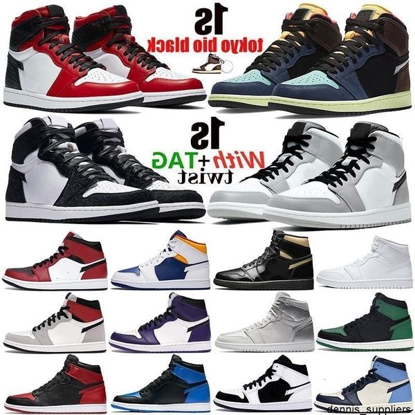 

1 1s high og light smoke grey twist basketball shoes banned satin snake chicago toe tokyo bio black mens trainers jumpman sports sneakers