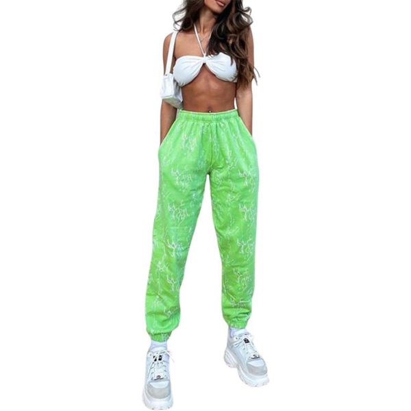

running pants itranyee women casual ankle-length long sweatpants loose green funny graphic printed trousers with side pockets (green), Black;blue