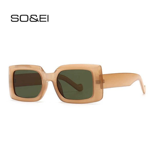 

so&ei vintage small rectangle women sunglasses ins popular fashion pink light tea eyewear men trending sun glasses shades uv400 p0814, White;black