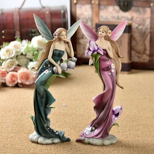 

decorative objects & figurines flower fairy european decor resin decoration accessories deskangel wedding gift decorations for home anim