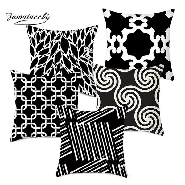 

cushion/decorative pillow fuwatacchi red black geometric cover striped printed cushion for home sofa decorative throw pillows cases 45*45cm