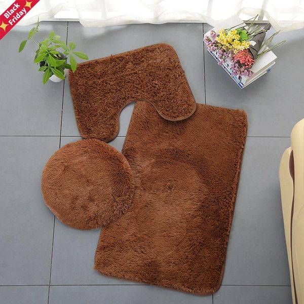 

toilet seat cover 3pc bathroom set rug contour mat lid plain solid color bathmat supplies bath mats