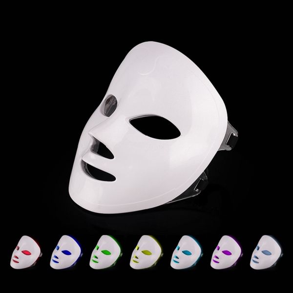 

pn led mask 7 lights therapy skin care facial for acne treatment usb wireless