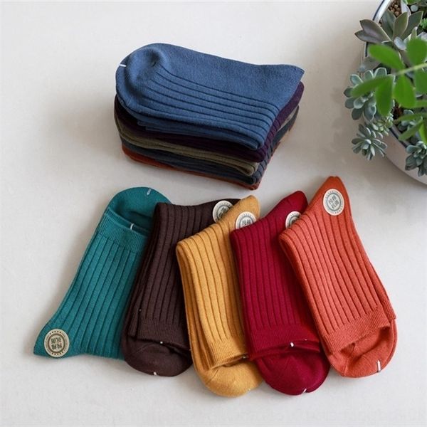 

g8j autumn and winterdouble needle vertical bar and cotton medium tube men's socks men's business pure color cotton socks, Black