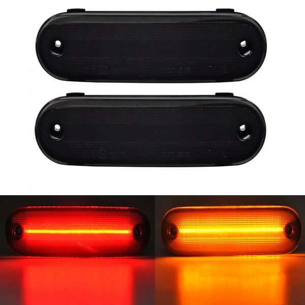 

emergency lights 4pcs smoked lens led side marker fender bumper signal light for miata mx-5 mx 5 1990-2005 front amber rear red