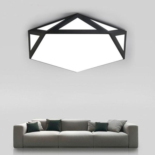 

ceiling lights modern wrought iron hollow art led lamp black & white for living room bedroom study el