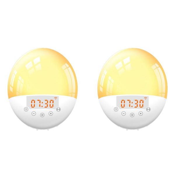 

wake up light alarm clock snooze nature night lamp sunrise colorful with fm radio led digital other clocks & accessories