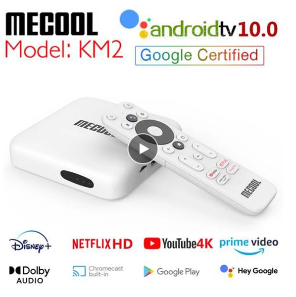 

mecool km2 4k android 10 tv box amlogic s905x2 2gb 8gb usb3.0 2t2r dual wifi hdr vs x96 max plus