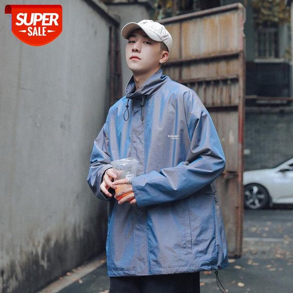 

gradient color jacket male korean style trend all-match youth loose upper clothes #si3l, Black;brown
