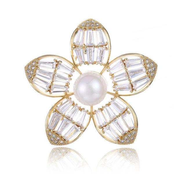 

pins, brooches pearl brooch jewelry for women large rhinestone crystal flower and pin wedding smowflake collar, Gray