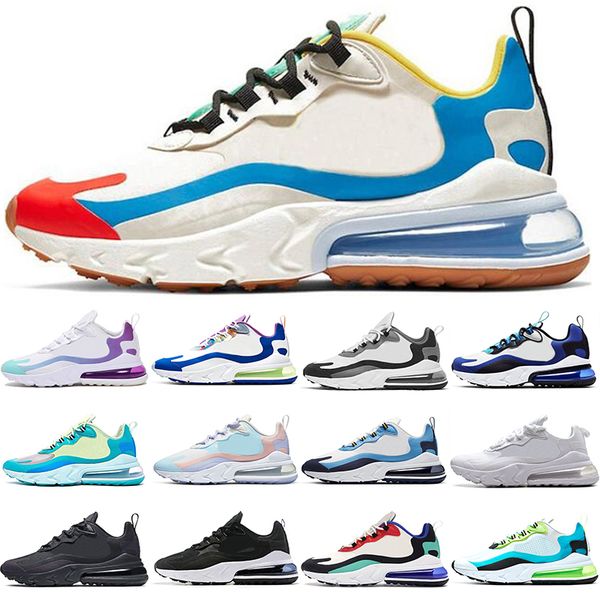 

new arrive original 270 running shoes react men women cream blue dusk purple easter grey hyper jade unc bauhaus oracle aqua bright violet sn