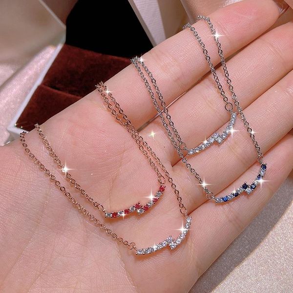 

pendant necklaces trendy women's necklace rose gold hypoallergenic clavicle chain luxury jewelry gifts, Silver