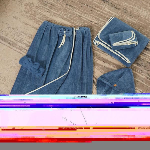 

towel 5pcs/set super soft fleece bath set quick absorbent dry shower towels for hair cap skirt face