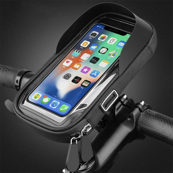 

car & truck racks 5.8/6.0inch waterproof bicycle phone holder stand motorcycle handlebar mount bag cases universal bike scooter cell bracket