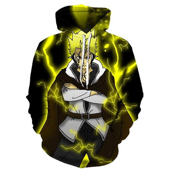 

men's hoodies & sweatshirts populaire anime fairy tail hoodie herenmode 3d printing harajuku street kleding hip hop heren en sweatshirt, Black