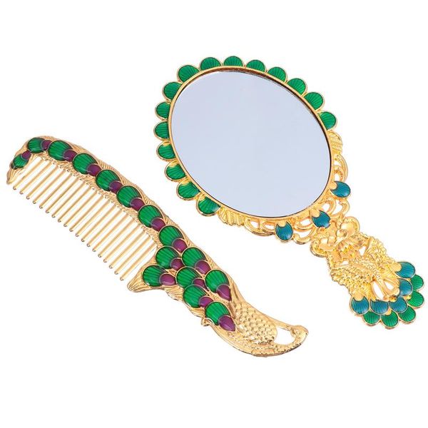 

mirrors 2pcs luxurious makeup mirror mini vanity and comb handheld