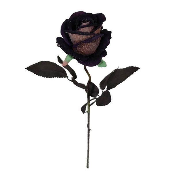 

decorative flowers & wreaths artificial black rose single stem fake silky velvet flower realistic blossom floral for home garden party el of