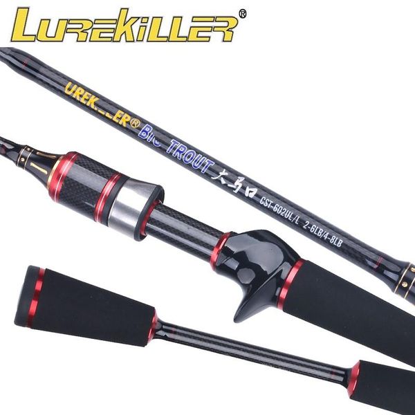 

lurekiller ul/l action double tips trout rod 50t high carbon 1.8m/1.9m two spinning /casting 2 boat fishing rods
