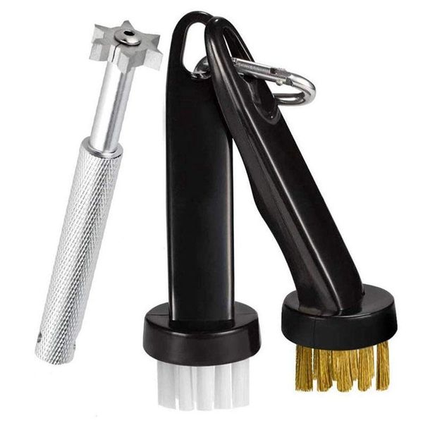 

golf balls tool set club groove sharpener and 2 brushes for golfers practical clean kits irons