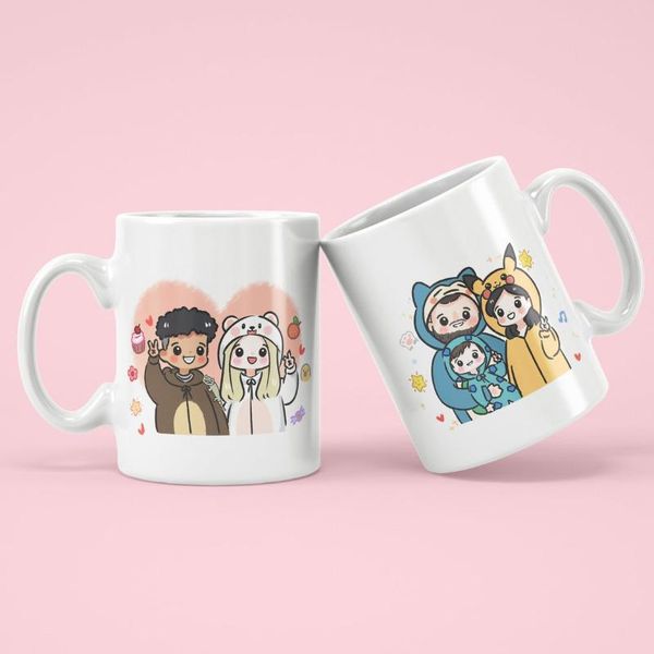

mugs cartoon image mug coffee cup couple ceramic 300ml water simple white