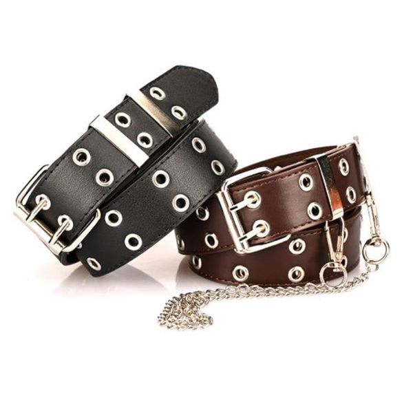 

belts fashion alloy women chain luxury for genuine leather style pin buckle jeans decorative ladies retro punk, Black;brown