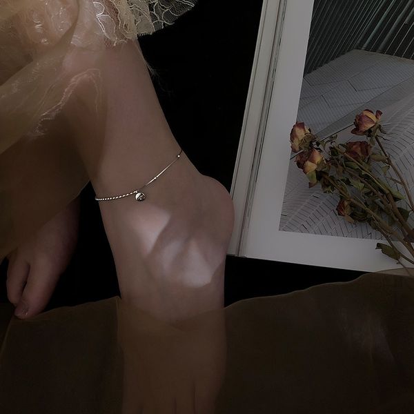 

925 sterling lucky anklets female korean-style non-mainstream design simple cool students friend hipster versatile, Red;blue