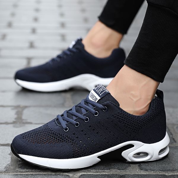 

fashion men womens cushion running shoes breathable designer black navy blue grey sneakers trainers sports size eur 39-45 w-1713