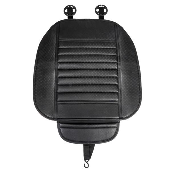 

universal car seat cover non-slip pu auto protector support case waterproof front (black) covers