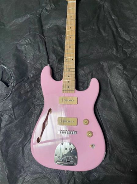 

fashion pink f-hole st six string electric guitar guitars guitarra