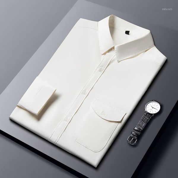 

men's solid color business shirts fashion casual self-cultivation a variety of colors to choose from long-sleeved, White;black
