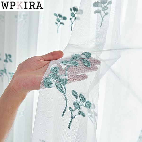 

curtain & drapes romantic colorful leaves for living room mesh fabric embroidery voile kitchen drape sheer bay window s362#d