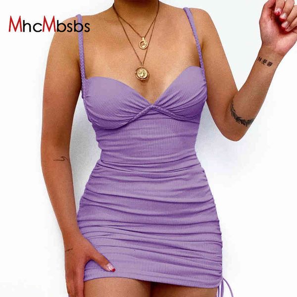 

women twist straps bodycon mini dress sling drawstring high waist v-neck casual y2k dresses beach holiday summer 210517, Black;gray