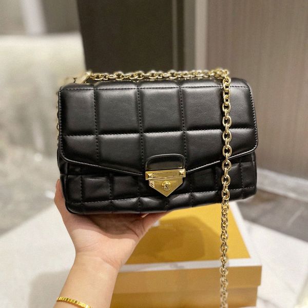 

2022 leather bags designer soho brand crossbody handbags luxury fashion shoulder messenger black pink red chain plaid bag i51q#