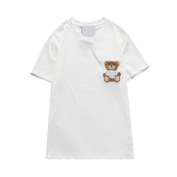 

men s clothing mens graphic t shirts summer tshirt tee mens designer t shirts bear embroidery short sleeve t-shirt 210511v, White;black