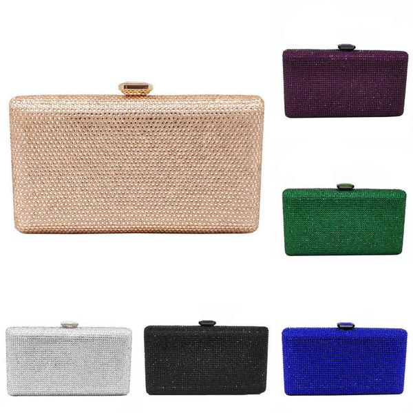 

champagne crystal clutch evening bag female purse luxury designer clutches banquet party bags new mini chain handbag zd1212