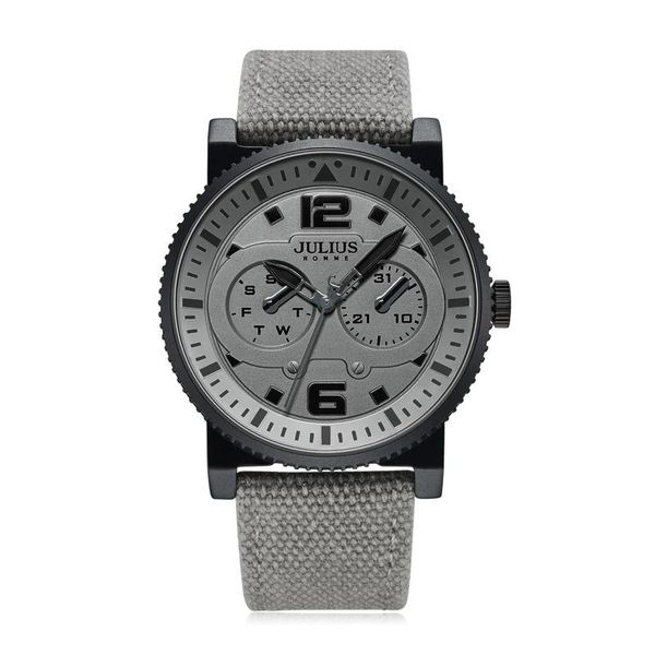 

wristwatches julius men's watch leather jah-115 boy band bracelet wrist clock japan quartz real multi-function box, Slivery;brown