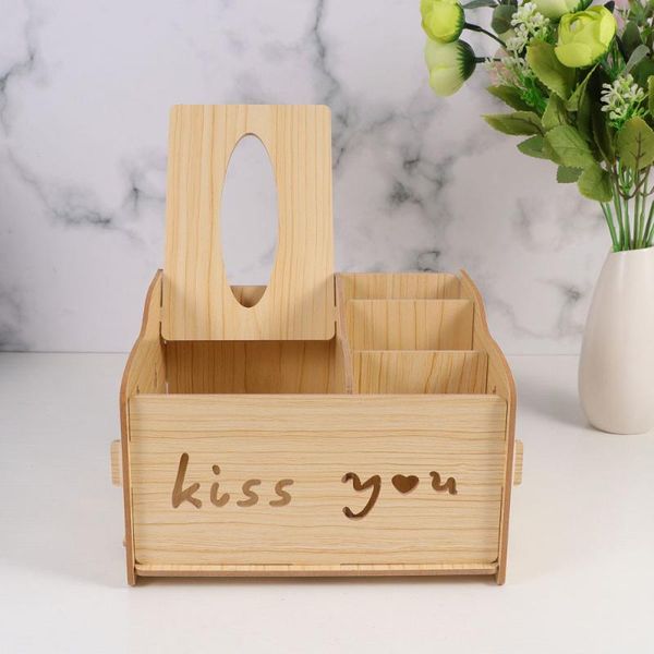 

wooden tissue paper holder multipurpose pen organizer sundries deskcontainer box for living room bedroom boxes & napkins