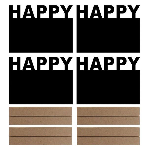 

party decoration w3ja 4 sets mini deskblackboard signs with rustic brown wooden base stand