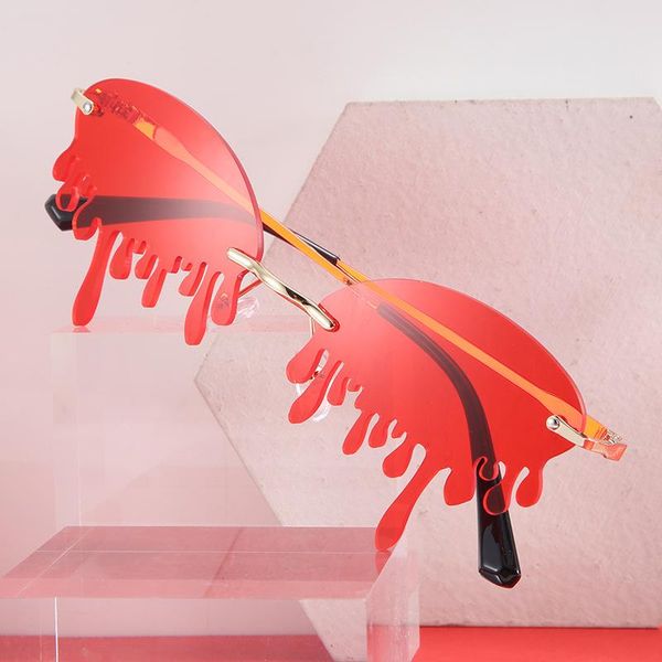 

mirrors cut-edge personality teardrop shape ocean sunglasses