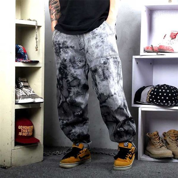 

fashion camouflage jeans men casual denim pants straight loose baggy trousers streetwear clothing plus size 211108, Blue