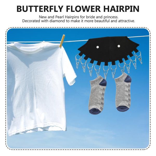 

hangers & racks 1 pc household drying hanger hat organizer 10-position (black)