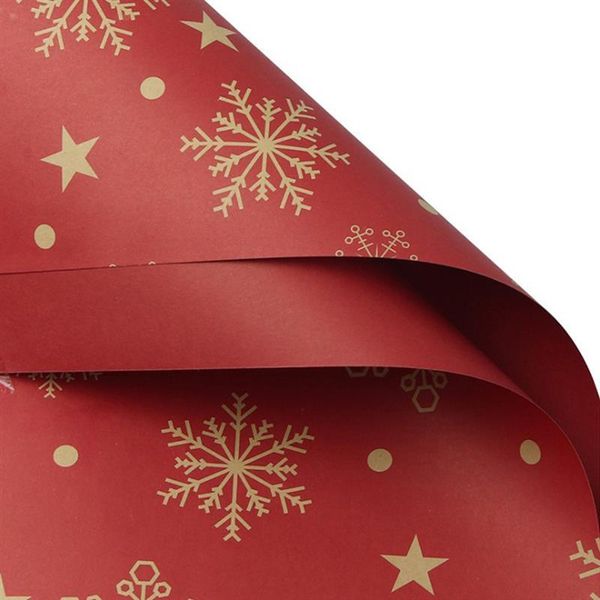 

gift wrap 10pcs/set 50*70cm christmas wrapping paper double-sided elements collection packaging craft roll