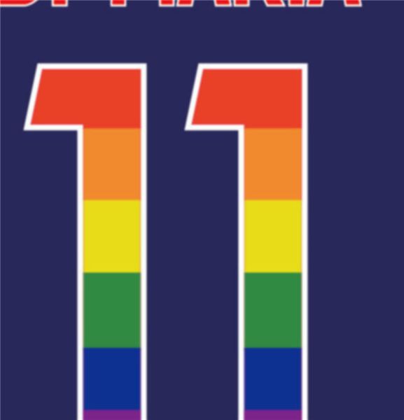 

number 11 colorful nameblock with patch provided, custom nameset available