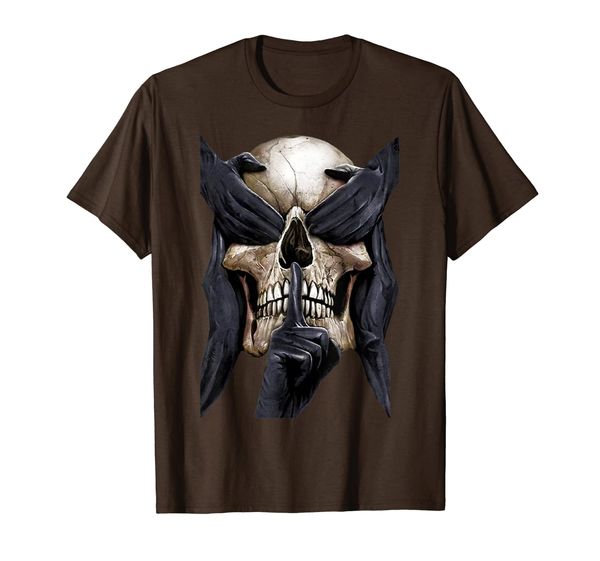 

Skull see no evil hear no evil speak no evil funny gift T-Shirt, Mainly pictures