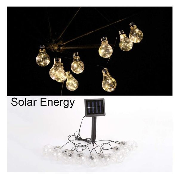 

solar lamps globe string lights,waterproof 14 ft led fairy lights outdoor/indoor garden home holiday decorations (warm white)