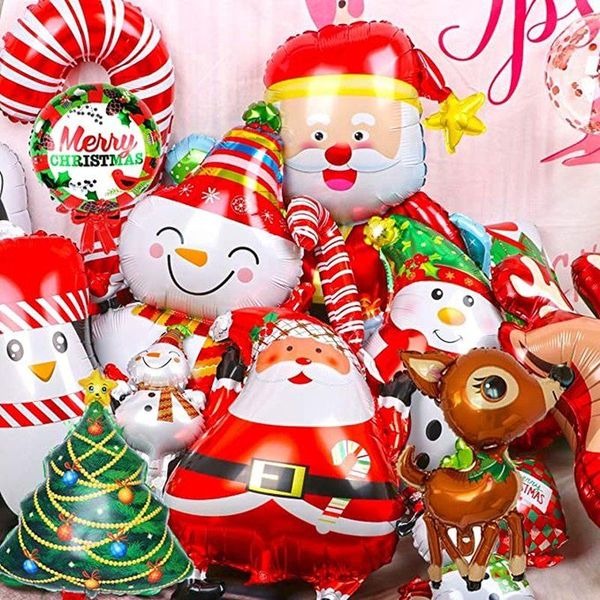 

party decoration large merry christmas aluminum foil balloon snowman santa socks tree supplies baby shower ball gift