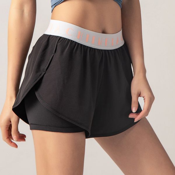 

women's shorts sports anti light lining loose quick drying running fitness training yoga pants breathable, White;black