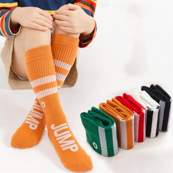 

socks spring autumn style european and american trendy cotton alphabet children's tube for men women over the knee, Pink;yellow