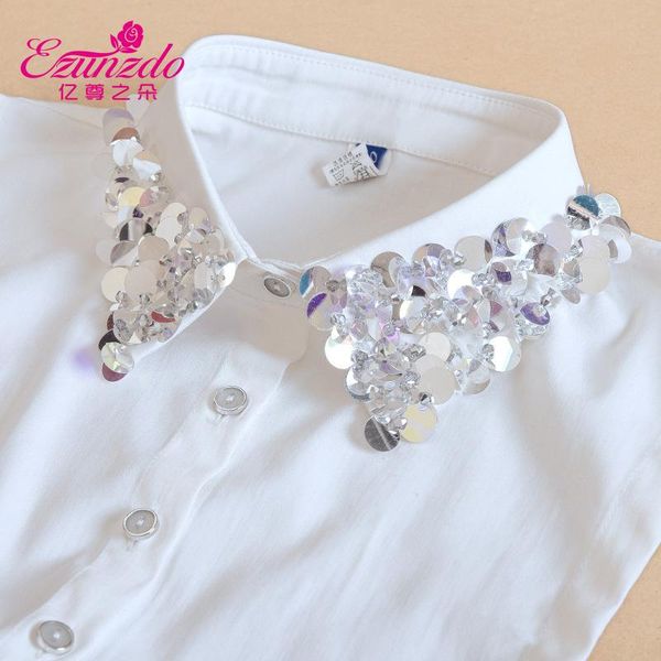 

bow ties autumn and winter style shinny fake collars for women's shirt detachable removable neckwear flase, Black;gray