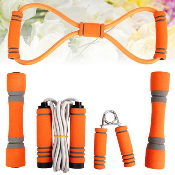 

jump ropes 5pcs skipping rope hand gripper puller dumbbell set exercise sports accessory fitness equipment for men